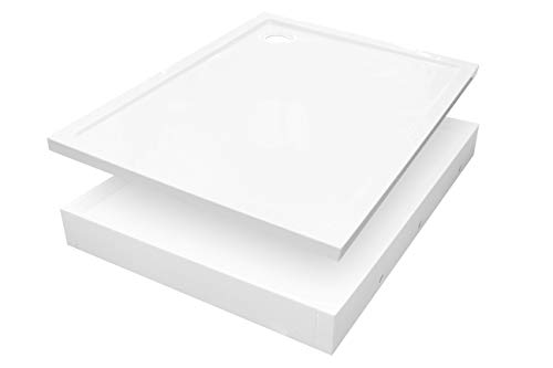 Sellon24® Duschtasse Duschwanne mit Styroporträger Bad Dusche Quadrat Rechteck Standard Weiß 17cm hoch Senta New (70x90x4,5/17) von Sellon24