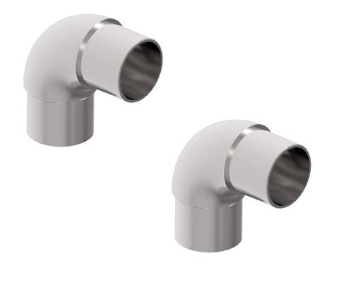 Sellon24® 2 x Rundbogen Rohrbogen 90° rund für Rohrdurchmesser 42,4x2,0 Verbinder Steckfitting Edelstahl V2A Rohrverbinder geschliffen Edelstahlrohr Handlauf Balkon Rohrbogen SET Splitt Endstück Sellon24® 2 x Rundbogen Rohrbogen 90° rund für Rohrdurchmesser 42,4x2,0 Verbinder Steckfitting Edelstahl V2A Rohrverbinder geschliffen Edelstahlrohr Handlauf Balkon Rohrbogen SET Splitt Endstück von Sellon24