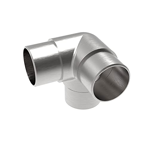 Sellon24® Eckverbinder für Rohr Ø 42.4 x 2.0 mm V2A Edelstahl Rohrsteckwinkel Edelstahlgeländer 3-Seitig Rundrohr 3-Fach Verbinder Steckfitting Zubehör 90 Grad gerundet Treppen Handlauf Balkon von Sellon24