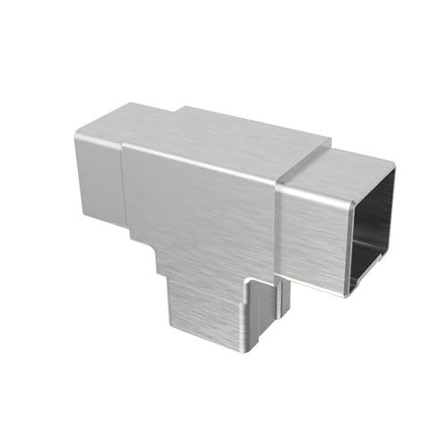 Sellon24® Edelstahl T-Verbinder Rechteckverbinder Vierkant Rohr 40x40 4307.044 von Sellon24