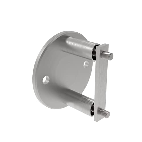 Sellon24® Edelstahl Wandanker Rund Geländerpfosten 42,4 mm Pfostenhalter Verbinder Pfosten rund Gelaender Rohrhalter stabil seitlich Gelaenderpfosten Wand Montage Treppen vorgesetzte Verankerung von Sellon24