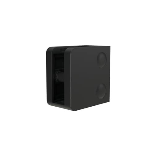 Glashalter Eckig Zamak Sicherungsplatte Glasklemme RAL Schwarz Weiß Anthrazit (MOD-23OP.000/Schwarz/6mm) von Sellon24