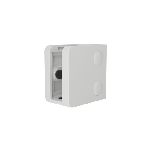 Glashalter Eckig Zamak Sicherungsplatte Glasklemme RAL Schwarz Weiß Anthrazit (MOD-23OP.000/Weiß/8.76mm) von Sellon24