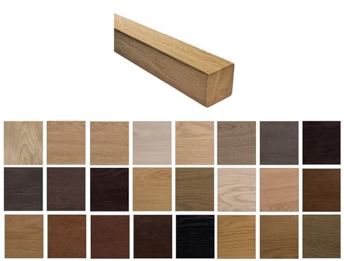 Holz Handlauf Holzrohr eckig 40x40mm Eichenholz Geländer gebeizt und lackiert Treppen (Eiche 40x40 / 100cm) von Sellon24
