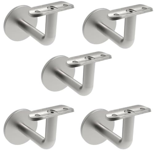 Sellon24® 5 x Edelstahl Handlaufhalter Handlaufträger Geländerhalter Treppengeländer Handlauf Wandmontage (5 x Handlaufträger Rohr 42,4 - S111.042) von Sellon24