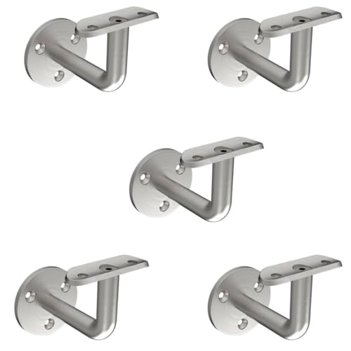 Sellon24® 5 x Edelstahl Handlaufhalter Handlaufträger für Ø42,4 Rohr Geländerhalter Treppengeländer Handlauf Wandmontage (5 x Handlaufträger Rohr 42,4 - S112.042) von Sellon24