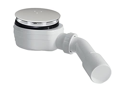Sellon24® Ablaufgarnitur Set Siphon Ø 90mm weiß matt Abdeckung für flache Duschwannen Dusche von Sellon24
