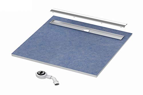 Sellon24® Duschelement Duschboard 80x80 befliesbar wasserdicht komplett einbaufertig + Siphon Gefälleplatte zu befliesen Base von Sellon24