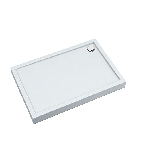 Sellon24® Duschtasse Duschwanne inkl. Styroporträger Duschboard aus Sanitär-Acryl in Weiß DIN 51097 (80x100x12) von Sellon24