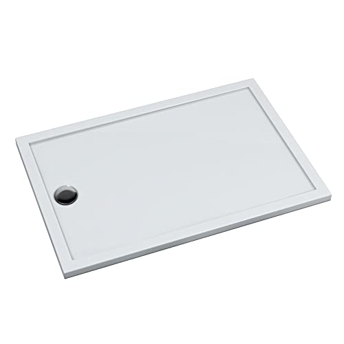 Sellon24® Duschwanne superflach Acryl-Duschtasse zum direkten Aufkleben Aufbau-Höhe 4,5/5 /5,5 cm (90x130x4,5) von Sellon24