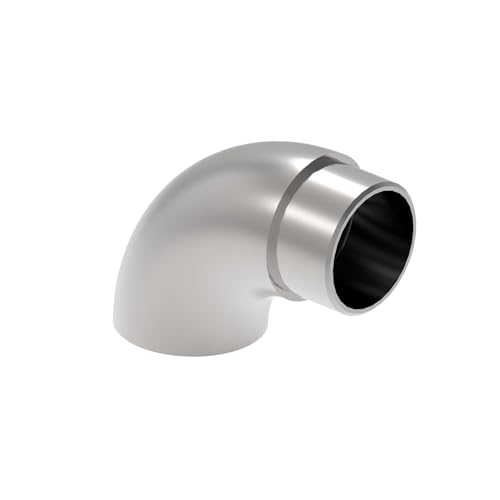 Sellon24® Edelstahl Handlauf Konfigurator 42,4 Treppe Zubehör Wandhandlauf Handlaufhalter Halterung Verbinder Eckbogen Rohr Edelstahlrohr Steckfitting V2A Geländer geschliffen Wand SET von Sellon24