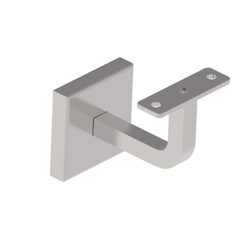 Sellon24® Edelstahl Handlaufhalter Eckig Handlauf Halter Abdeckrosette Handlaufträger flach gerade Halterung Holz Rohr Treppe Handlauftraeger Vierkantrohr Halterungen 4110-000 von Sellon24