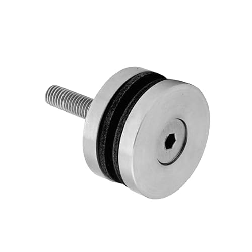 Sellon24® Edelstahl Punkthalter Ø30 Glas Glashalter Ø40 Flach V2A Scheibenhalter Geländer (0764.000 Ø40 mm) von Sellon24