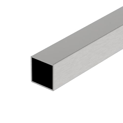 Sellon24® Edelstahl Rohr Quadratrohr 100-300cm Geländerrohr ECKIG Vierkantrohr 40 x 40 x 2,0 mm - AISI 304 geschliffen K320 (Länge: 150cm) von Sellon24