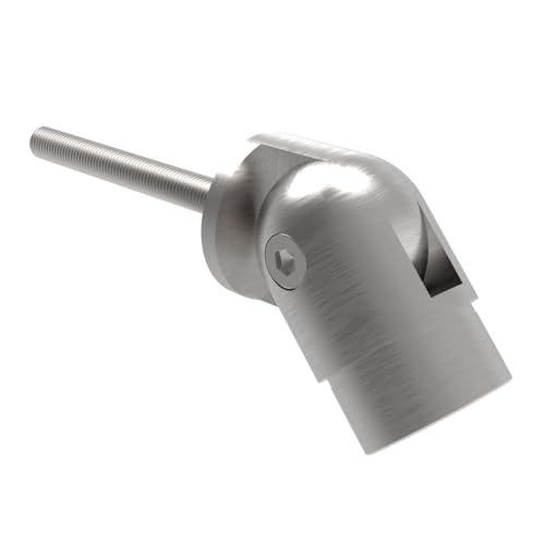 Sellon24® Edelstahl V2A Gelenkverbinder M10 42,4 Rundbogen Geländer 0-90 Grad regulierbar Edelstahlrohr Steckfitting Verstellbar Gelenkfitting einstellbar Rundrohr Gelaender Treppen Handlauf 0315-242 von Sellon24