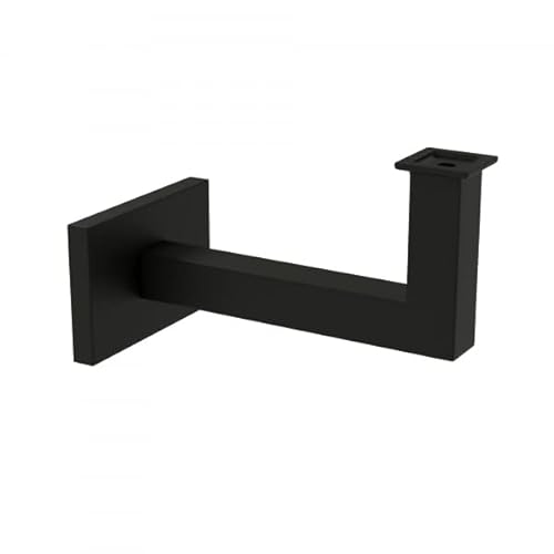 Sellon24® Edelstahl V2A Handlaufhalter Handlaufträger Wand RAL SCHWARZ flach Wandhalter M8 (WPP 3 SCHWARZ) von Sellon24
