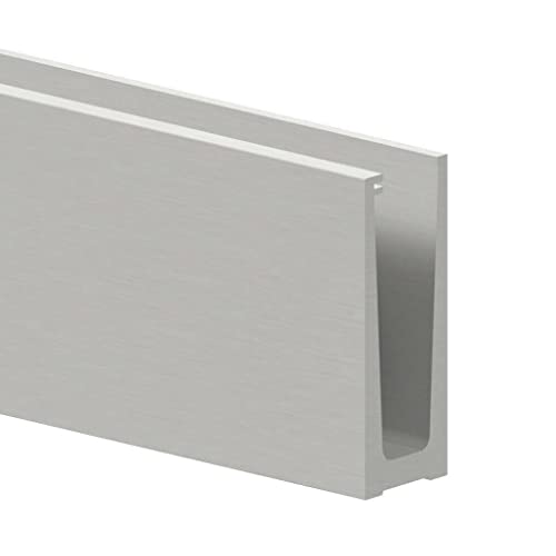 Sellon24® Glasgeländer Profil U für aufgesetzte Bodenmontage 12 bis 21,52 mm Glas Bausatz (Profil U 1250 mm) von Sellon24