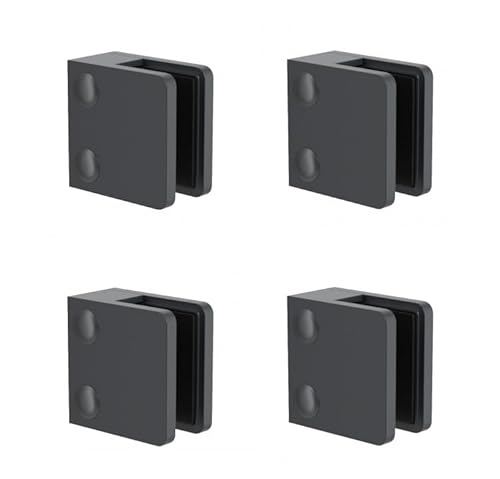 Sellon24® Glashalter Eckig Zamak 45x45 mm Glasklemme Zink RAL 7016 Anthrazit Geländer Anschluss flach 2100-000 (Anthrazit/Glasstärke: 8mm) von Sellon24