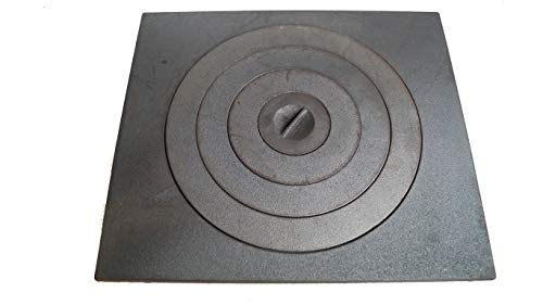 Sellon24® Gussplatte Ofenplatte Unbehandelt Gusseisen Ringset Cast Iron Herdring 46x40cm von Sellon24