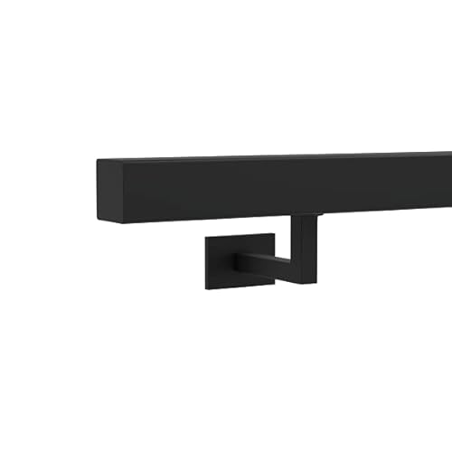Sellon24® Handlauf Stahl 40x40 Schwarz RAL SET Geländer Treppe Wandhandlauf Halter GPS 640RAL (40x40 mm Schwarz 200 cm) von Sellon24