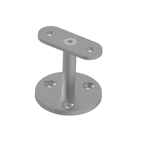 Sellon24® Handlaufträger Handlaufstütze Handlaufhalter Edelstahl V2A für Profil Handlauf für flach Halterung Handlaufstuetze Holz Reling Brüstungserhöhung eckig Handlauftraeger Mauer 0708.000 von Sellon24