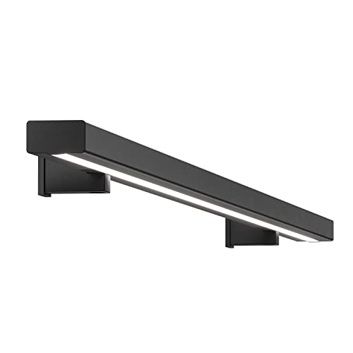 Sellon24® LED Handlauf Stahl Pulverbemalt Schwarz 25x45 SLIM Wandhandlauf Geländer Treppe (200 cm, ANTHRAZIT RAL7016) von Sellon24