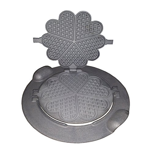 Sellon24® Waffeleisen aus Gusseisen Herzförmige Waffeln 33cm Grill Garten Küche Herzwaffeln Rotierend bg_039 von Sellon24