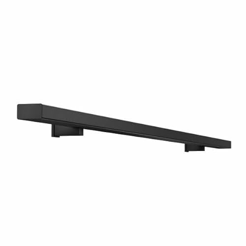 Sellon24® Wandhandlauf Handlauf Stahl RAL Treppen Pulverbeschichtet Schwarz Anthrazit Weiß eckig Halterung Wand matt Geländer Feinstruktur weiss black LOFT Sicherung SLIM (RAL 9005 SCHWARZ, 150 cm) von Sellon24