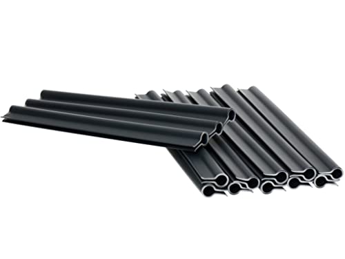 Sellon24 Clips/Klemmschienen für PVC Sichtschutz Streifen Zaunblende Folie Doppelstabmatte Zaun Zaunfolie (Clips Länge: 19cm, Anthrazit RAL 7016) von Sellon24