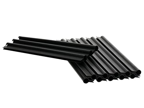 Sellon24 Clips/Klemmschienen für PVC Sichtschutz Streifen Zaunblende Folie Doppelstabmatte Zaun Zaunfolie (Clips Länge: 19cm, Schwarz RAL 9005) von Sellon24