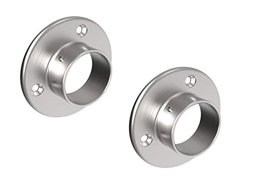 Sellon24® Set 2x Edelstahl Steckfitting Wand Boden Flansch Rohr 42,4x2,0mm V2A Fuß Wandanschluß von Sellon24