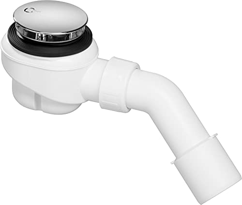 Sellon24® Viega Ablaufgarnitur Siphon mit Ø 52mm Ablaufloch ABS Chrom Abdeckung für die Duschwannen von Sellon24