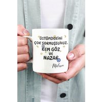 Üstümdekini Sormussun Nazar Kem Göz Cay Bardagi Fincani Kahve Kaffeetasse Teetasse Geschenktasse von SelminDesign