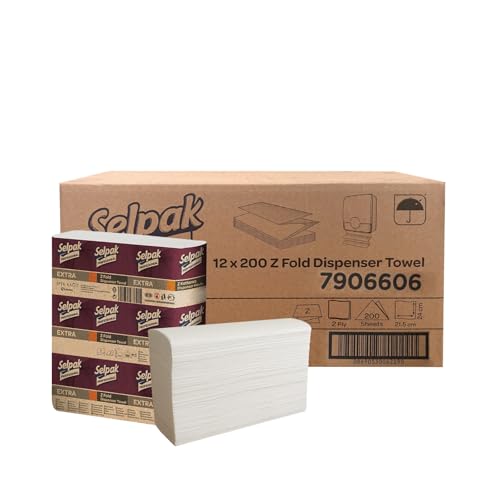 Selpak Professional Extra Z Fly Handtücher FSC - 12 Pack, 200 Stück von Selpak