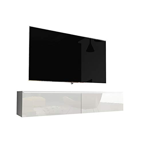 Selsey Kane – TV-Lowboard TV-Schrank hängend/stehend 140 cm (Weiß Matt/Weiß Hochglanz mit LED) Selsey Kane – TV-Lowboard TV-Schrank hängend/stehend 140 cm (Weiß Matt/Weiß Hochglanz mit LED) von Selsey