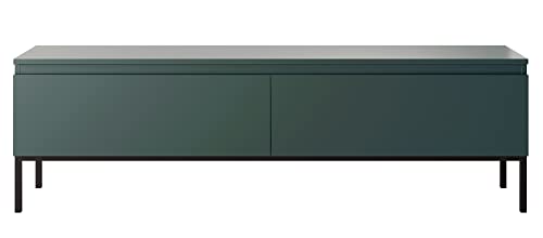 Selsey TV Schrank Board Sideboard Fernsehtisch Fernsehschrank Mit Schränken 150 cm Schwarze Beine Dunkelgrün Bemmi von Selsey