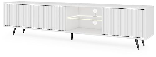 Selsey BELLO TV Schrank weiß mit schwarzen Beine175 cm von Selsey