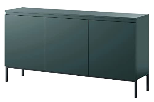 Selsey Bemmi Sideboard Kommode 3-türig, Dunkelgrün mit Metallbeinen, 150 cm von Selsey