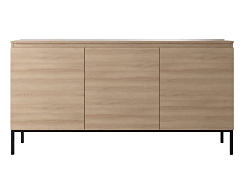 Selsey Bemmi Sideboard Kommode 3-türig, Lindberg Eiche mit Metallbeinen, 150 cm von Selsey