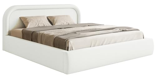 Selsey Bett 140 x 200 cm Polsterbett Schlafbett Mit Bettkasten Stauraum Metallgestell Kopfteil Chenille Ruvi Creme Selsey Bett 140 x 200 cm Polsterbett Schlafbett Mit Bettkasten Stauraum Metallgestell Kopfteil Chenille Ruvi Creme von Selsey