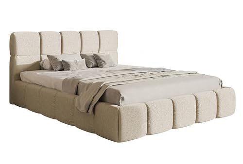 Selsey Bett Polsterbett Mit Stauraum Bettkasten 180 x 200 cm Hydrophobe Chenille Cloudy Hellbeige von Selsey