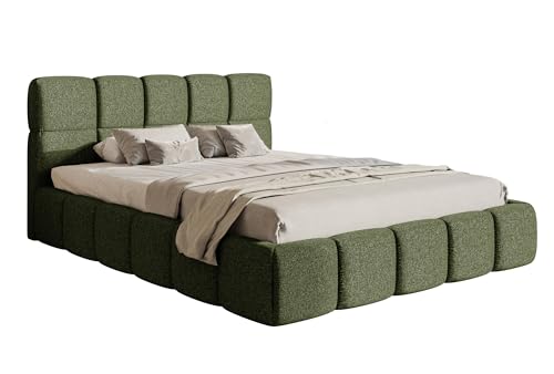 Selsey Bett Polsterbett Mit Stauraum Bettkasten 180 x 200 cm Hydrophobe Chenille Cloudy Olivgrün von Selsey