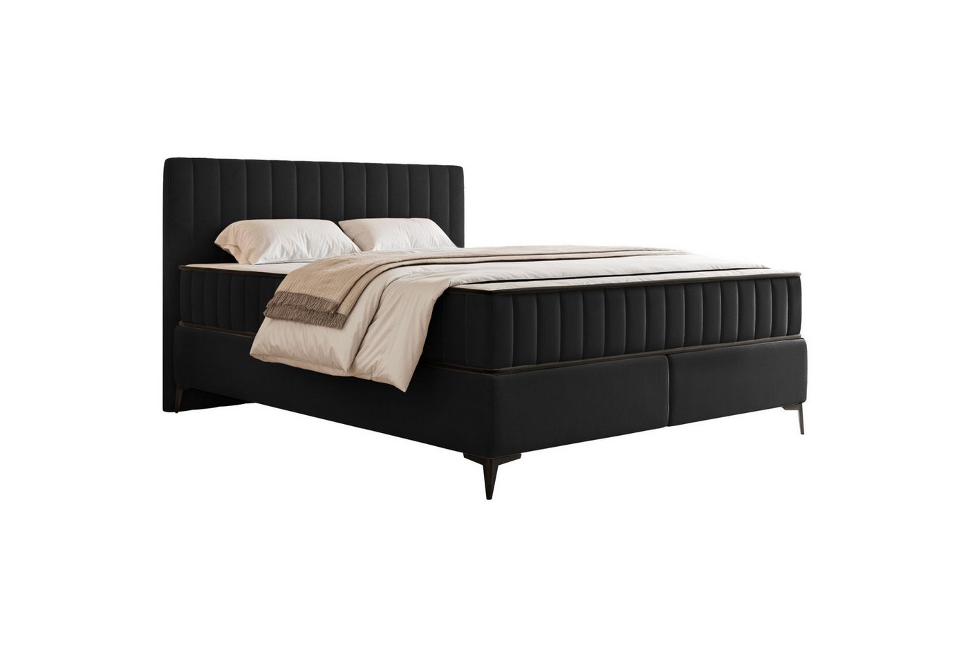 Selsey Boxbett MUFASSO, Bett mit Matratze & Bettkasten, 3 Größen, Velours, H2/H3, Kopfteil von Selsey