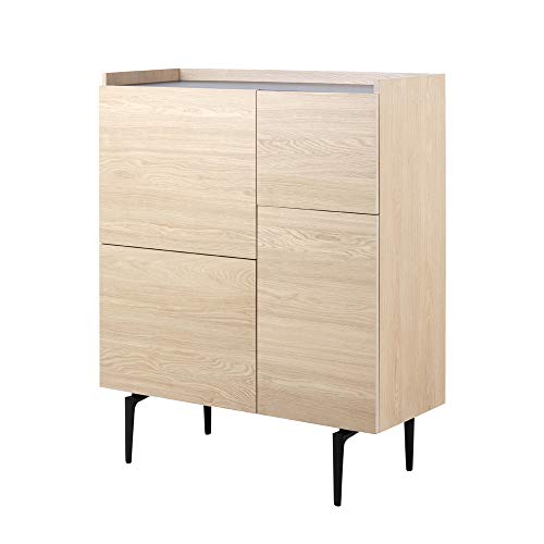 Selsey CYNTHIAT - Highboard / Kommode in Holzoptik mit Metallgestell und 7 Fächern von Selsey