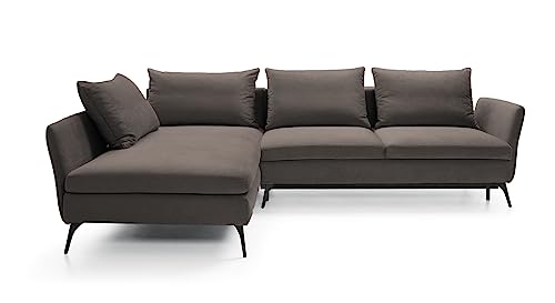 Ecksofa DEMISBAL mit Schlaffunktion, Bettkasten, Dunkelgrau, rechtsseitig von Selsey