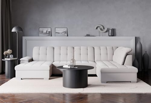 Selsey Ecksofa 330 x 212 cm U-Form Creme Modular Couch Sofa Mit Schlaffunktion Ottomane Sofa Mit Stauraum/Bettkasten verstellbare Kopfstützen Wasserabweisend, Abriebfest Linkse Seite Selsey Ecksofa 330 x 212 cm U-Form Creme Modular Couch Sofa Mit Schlaffunktion Ottomane Sofa Mit Stauraum/Bettkasten verstellbare Kopfstützen Wasserabweisend, Abriebfest Linkse Seite von Selsey