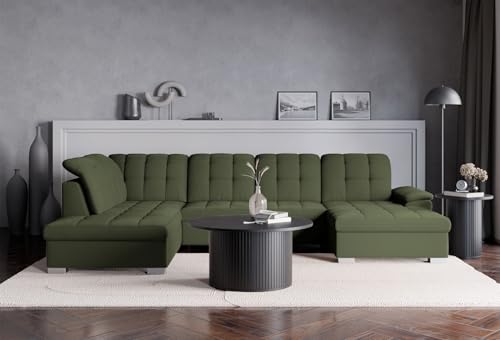 Selsey Ecksofa 330 x 212 cm U-Form Khaki Modular Couch Sofa Mit Schlaffunktion Ottomane Sofa Mit Stauraum/Bettkasten verstellbare Kopfstützen Wasserabweisend, Abriebfest Rechtse Seite Selsey Ecksofa 330 x 212 cm U-Form Khaki Modular Couch Sofa Mit Schlaffunktion Ottomane Sofa Mit Stauraum/Bettkasten verstellbare Kopfstützen Wasserabweisend, Abriebfest Rechtse Seite von Selsey