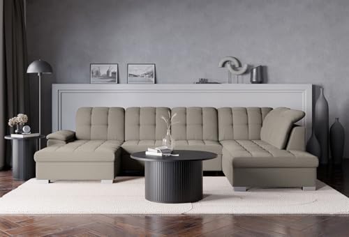 Selsey Ecksofa 330 x 212 cm U-Form Taupe Modular Couch Sofa Mit Schlaffunktion Ottomane Sofa Mit Stauraum/Bettkasten verstellbare Kopfstützen Wasserabweisend, Abriebfest Linkse Seite Selsey Ecksofa 330 x 212 cm U-Form Taupe Modular Couch Sofa Mit Schlaffunktion Ottomane Sofa Mit Stauraum/Bettkasten verstellbare Kopfstützen Wasserabweisend, Abriebfest Linkse Seite von Selsey