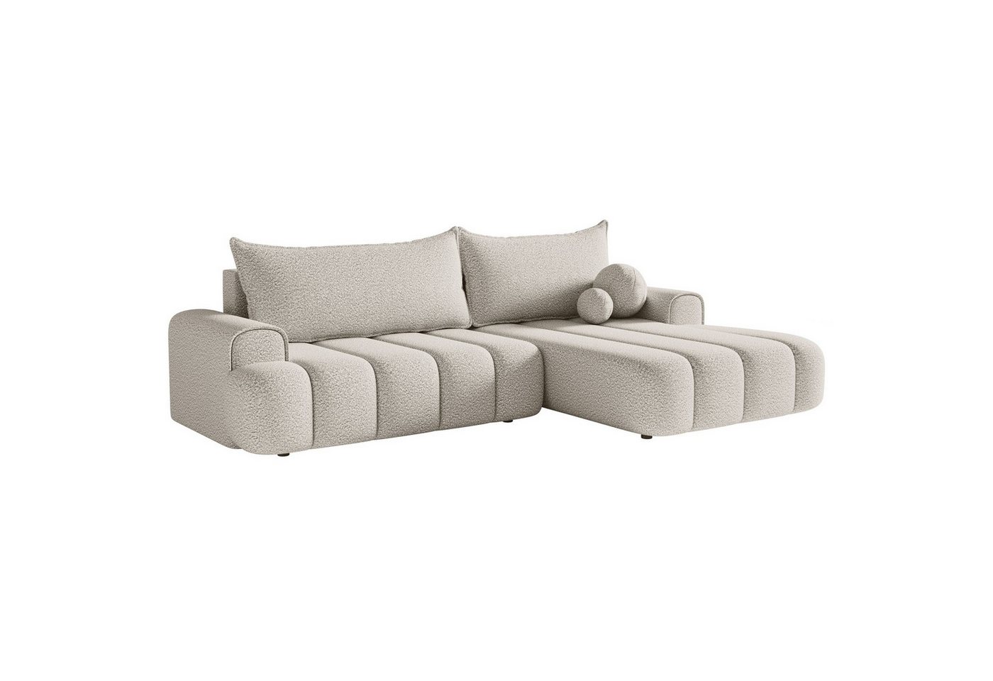 Selsey Ecksofa DANDELINO, Schlafsofa mit Bettkasten, Bezug wahlweise in Bouclé oder Samt, 275 cm von Selsey