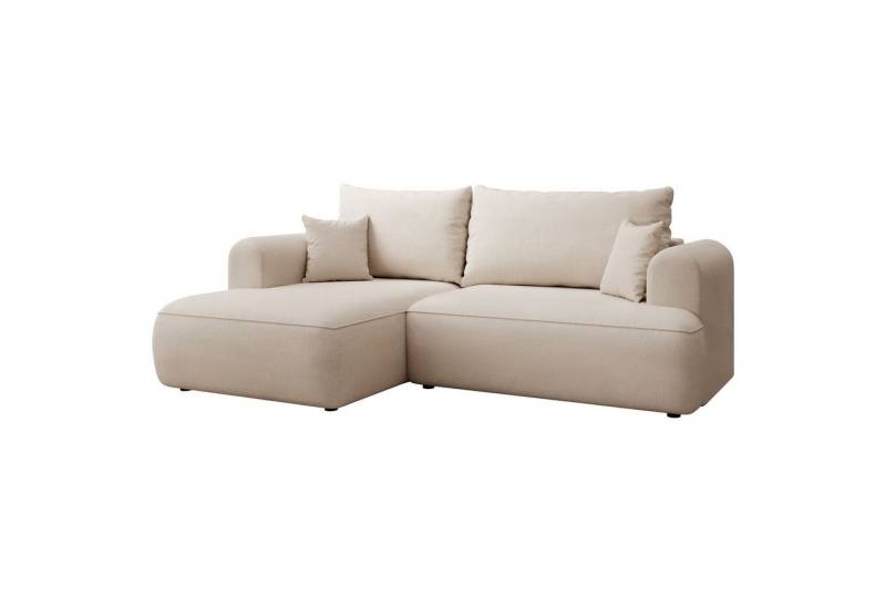 Selsey Ecksofa OVO MINI, Schlaffunktion 124x190 cm, Bettkasten, 2 Zierkissen von Selsey